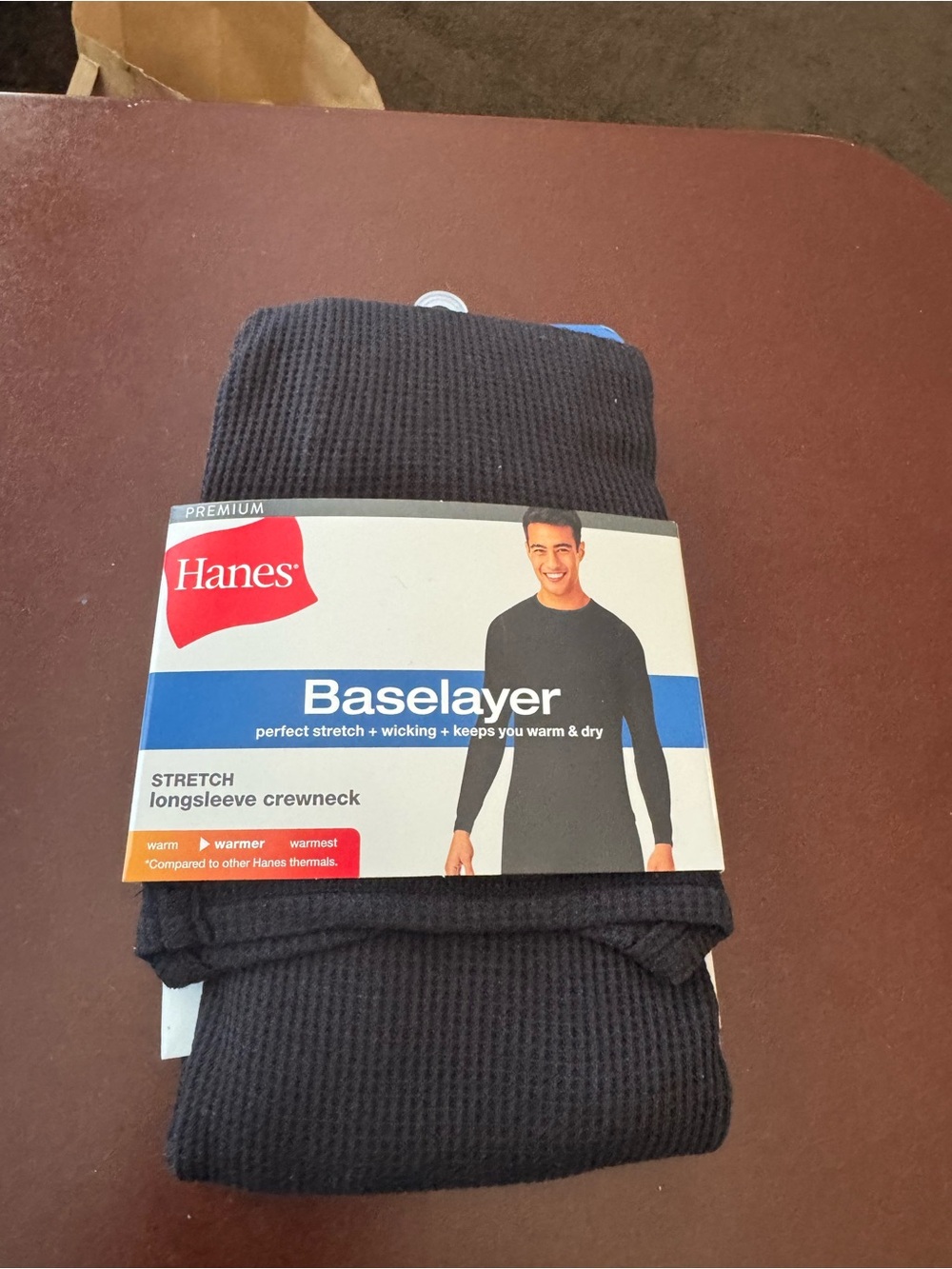Hanes Baselayer Longsleeve Crewneck - Black